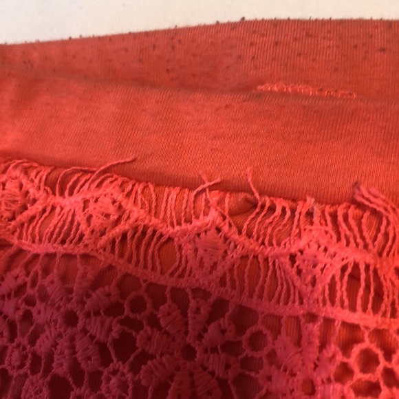 H & M Lacey Small Hot Neon Salmon Shorts Divided - Picture 7 of 9